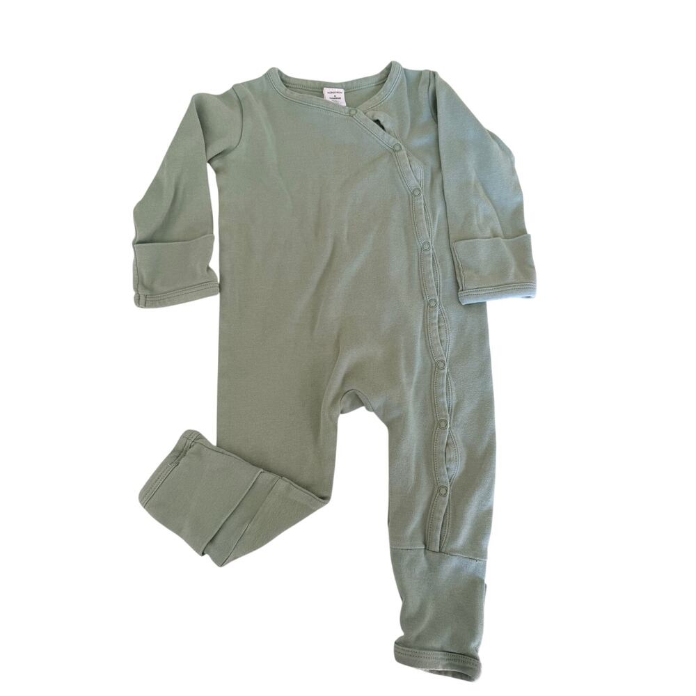 Nordstrom Baby Green Coverall Sleeper - 9 Months